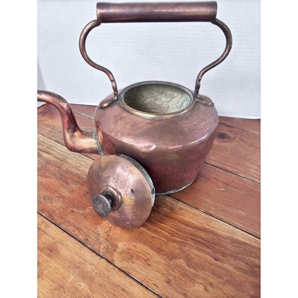 Antique  Copper Gooseneck Tea Kettle Pot - Picture 5 of 10
